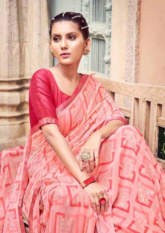 Kashvi Bansi Printed Georgette Fancy Ethnic Wear Saree Collection